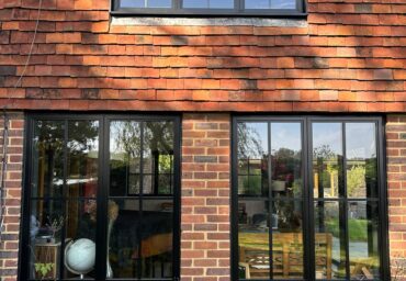 black double glazed aluminium windows installed in bexhill