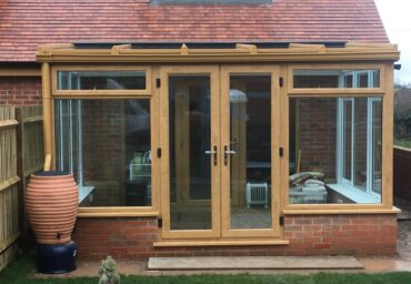 Irish oak lean to conservatory