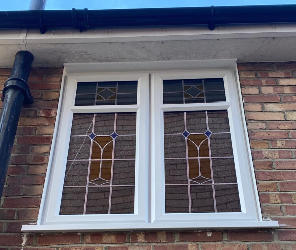 upvc casement windows with pattern glass