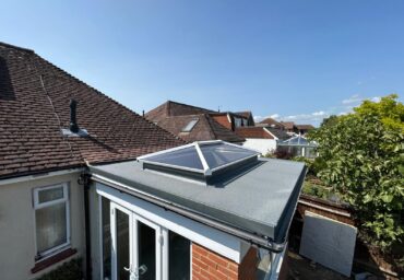 new extension with lantern roof and upvc windows and door