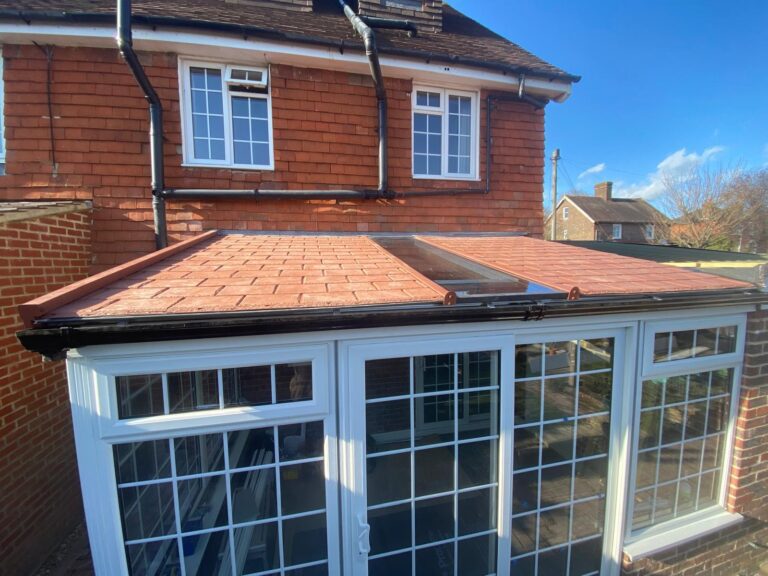 new replacement tiled terracotta conservatory roof installed in Hailsham