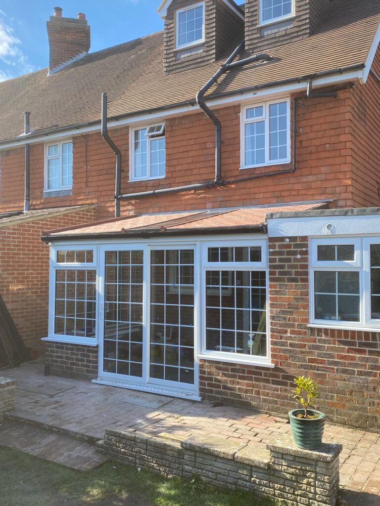 Replacement roof tile installed in Hailsham, restoring durability, weather protection, and aesthetic appeal.