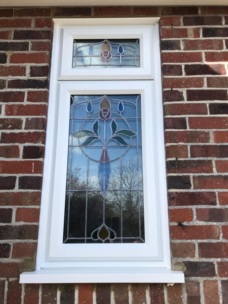 new upvc window with pattern glass installed in bexhill