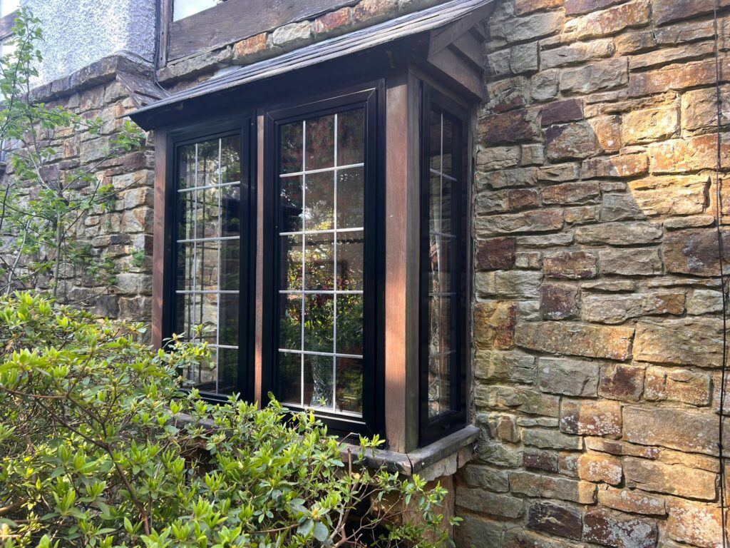 after image of new black double glazed aluminium window installation