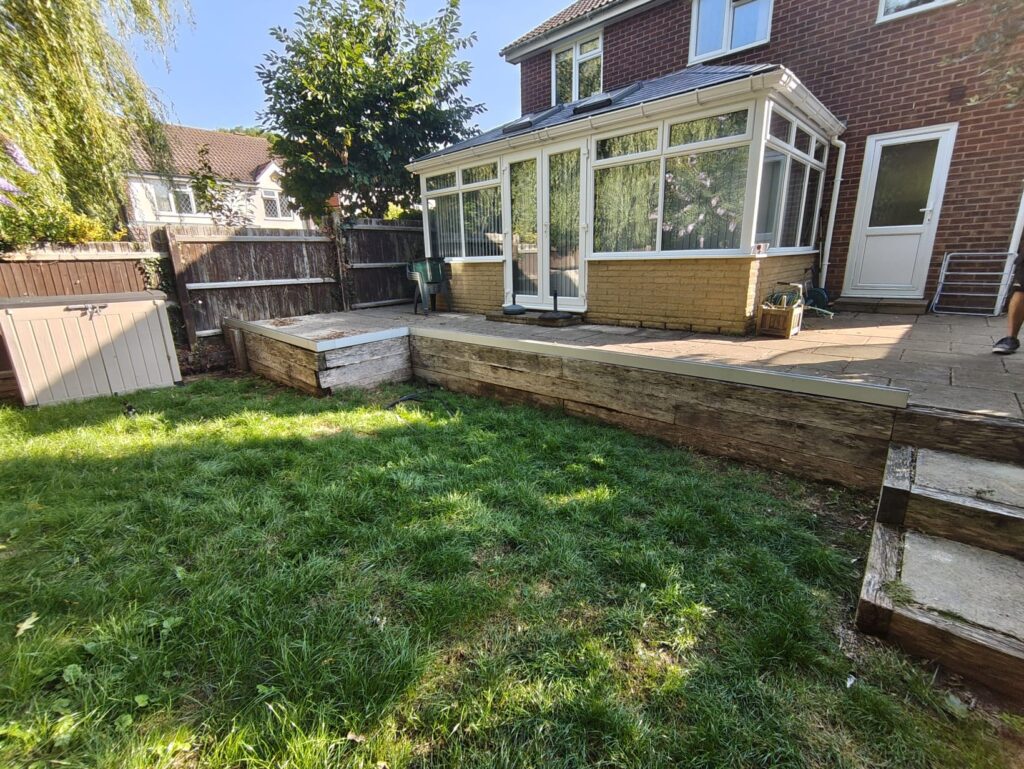 old glass balustrade and sleepers to be replaced