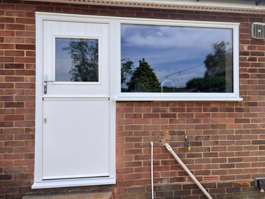 new composite stable door installed with upvc window to suite