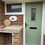 new composite door installed with green colour finished