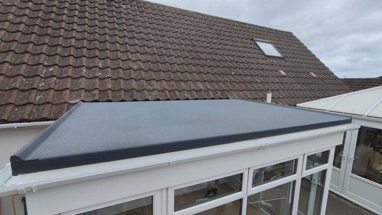 new flat roof orangery installed on to old conservatory